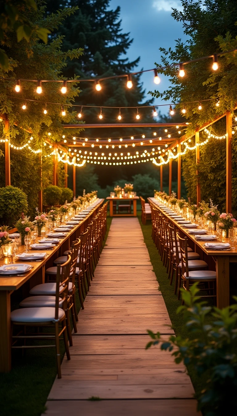 Garden Party Wedding Backdrop Reception