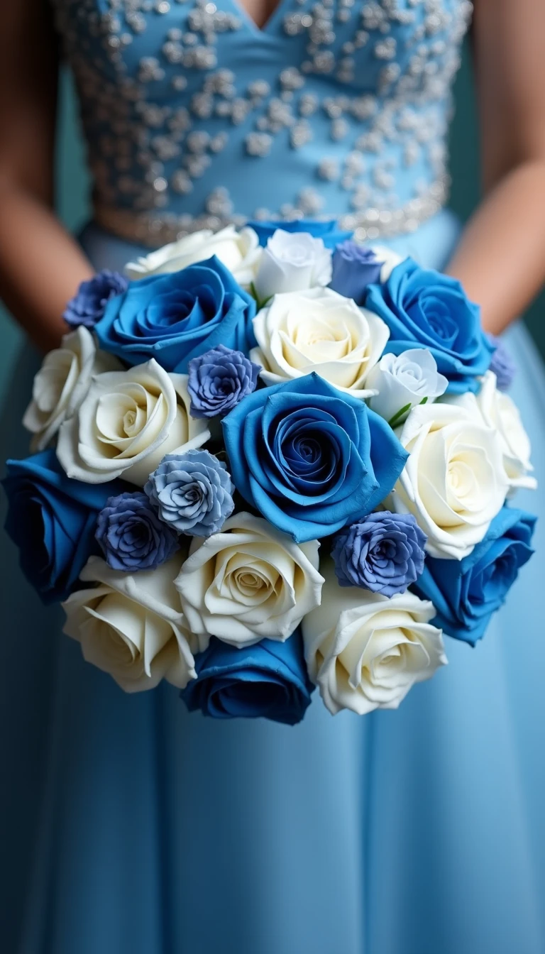 Stunning Blue and White Wedding Bouquets