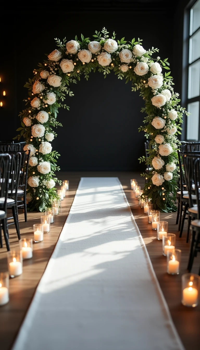 Refined Black and White Wedding Decor: Aisle Runners
