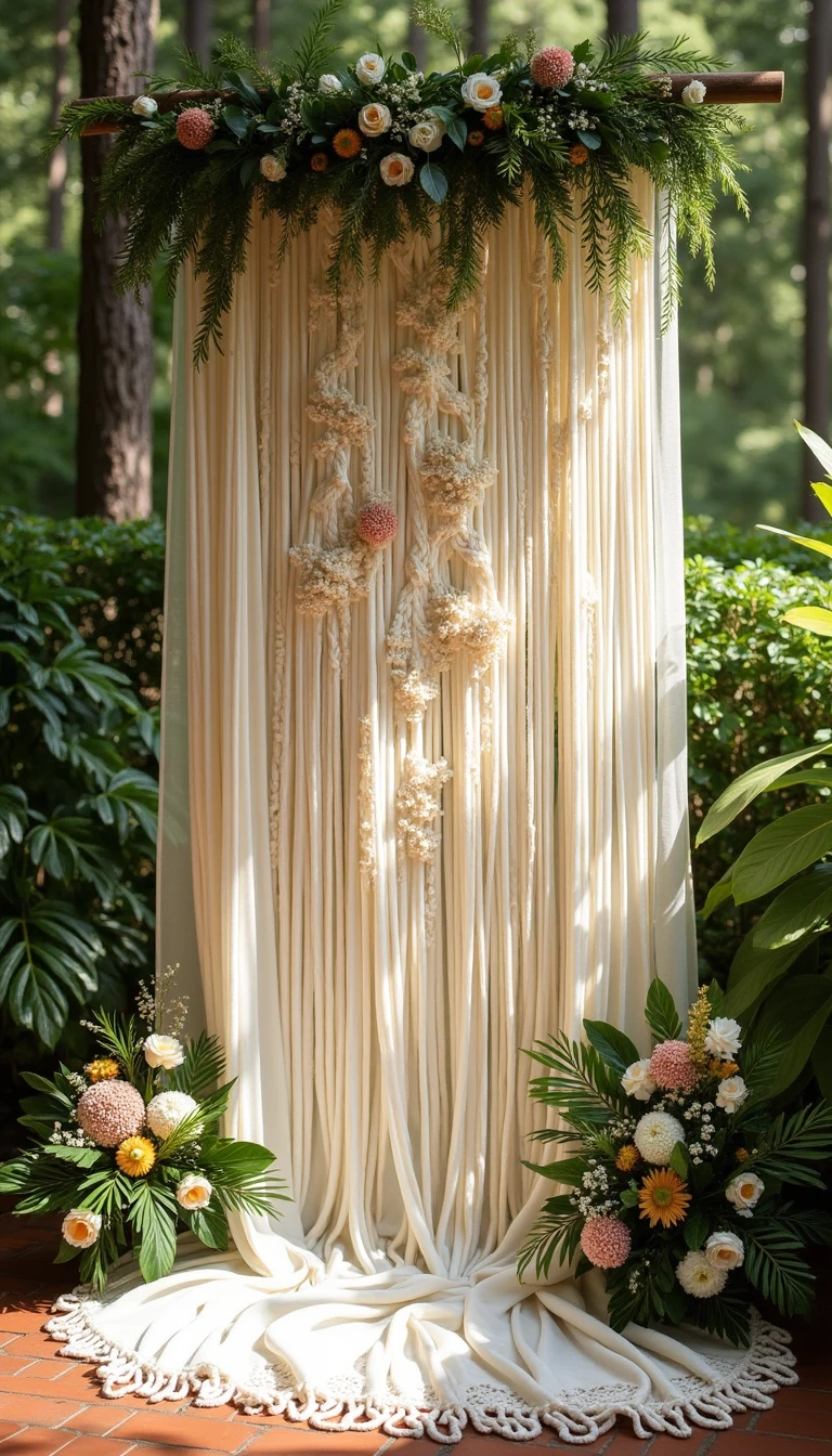 Nature-Inspired Macramé: Unique Wedding Backdrop Decorations